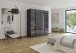 Drehtürenschrank >Modesty< in Glas basalt / grau metallic - 181x210x54 (BxHxT)