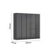 Drehtürenschrank >Monostar< in Glas basalt / grau metallic - 226x210x54 (BxHxT)