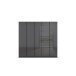 Drehtürenschrank >Modesty< in Glas basalt / grau metallic - 226x210x54 (BxHxT)