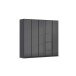 Drehtürenschrank >Monostar< in Glas basalt / grau metallic - 226x210x54 (BxHxT)