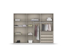 Drehtürenschrank >Modesty< in Glas basalt / grau metallic - 271x210x54 (BxHxT)