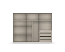 Drehtürenschrank >Modesty< in Glas basalt / grau metallic - 271x210x54 (BxHxT)