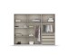 Drehtürenschrank >Modesty< in Glas basalt / grau metallic - 271x210x54 (BxHxT)