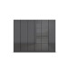 Drehtürenschrank >Modesty< in Glas basalt / grau metallic - 271x210x54 (BxHxT)