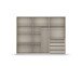Drehtürenschrank >Modesty< in Glas basalt / grau metallic - 271x210x54 (BxHxT)