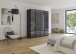 Drehtürenschrank >Monostar< in Glas basalt / grau metallic - 181x210x54 (BxHxT)
