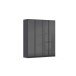 Drehtürenschrank >Modesty< in Glas basalt / grau metallic - 181x210x54 (BxHxT)