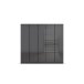 Drehtürenschrank >Modesty< in Glas basalt / grau metallic - 226x210x54 (BxHxT)