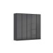 Drehtürenschrank >Monostar< in Glas basalt / grau metallic - 226x210x54 (BxHxT)