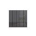 Drehtürenschrank >Monostar< in Glas basalt / grau metallic - 226x210x54 (BxHxT)