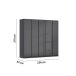 Drehtürenschrank >Modesty< in Glas basalt / grau metallic - 226x210x54 (BxHxT)