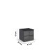 Nachtkommode >Modesty< in Glas basalt / grau metallic - 47x43x42 (BxHxT)