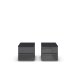 Nachtkommode >Modesty< (2er-Set) in Glas basalt / grau metallic - 47x43x42cm B/H/T
