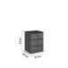 Nachtkommode >Modesty< in Glas basalt / grau metallic - 47x62x42 (BxHxT)