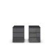 Nachtkommode >Modesty< (2er-Set) in Glas basalt / grau metallic