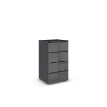 Kommode >Monostar< in Glas basalt / grau metallic -...