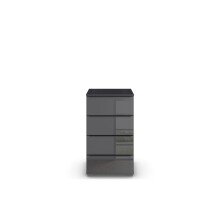 Kommode >Monostar< in Glas basalt / grau metallic -...