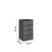 Kommode >Modesty< in Glas basalt / grau metallic - 47x81x42 (BxHxT)