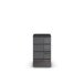 Kommode >Modesty< in Glas basalt / grau metallic - 47x81x42 (BxHxT)