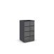 Kommode >Modesty< in Glas basalt / grau metallic - 47x81x42 (BxHxT)