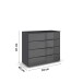 Kommode >Modesty< in Glas basalt / grau metallic - 93x81x42 (BxHxT)