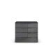 Kommode >Modesty< in Glas basalt / grau metallic - 93x81x42 (BxHxT)