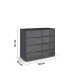Kommode >Modesty< in Glas basalt / grau metallic - 93x81x42 (BxHxT)