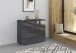 Kommode >Modesty< in Glas basalt / grau metallic - 93x81x42 (BxHxT)