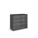 Kommode >Modesty< in Glas basalt / grau metallic - 93x81x42 (BxHxT)