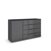 Sideboard >Monostar< in Glas basalt / grau metallic...