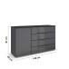 Sideboard >Modesty< in Glas basalt / grau metallic - 140x81x42 (BxHxT)