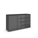 Sideboard >Monostar< in Glas basalt / grau metallic - 140x81x42 (BxHxT)