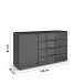 Sideboard >Monostar< in Glas basalt / grau metallic - 140x81x42 (BxHxT)