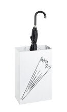 Schirmständer >22378< in weiss, Metall - 30x48x16cm (BxHxT)