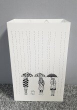 Schirmständer >22381< in weiss, Metall - 30x48x16cm (BxHxT)