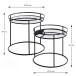 Beistelltisch >22525< (2er-Set) in schwarz, Metall, Spiegel - 40x44cm (HxD)