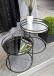 Beistelltisch >22525< (2er-Set) in schwarz, Metall, Spiegel - 40x44cm (HxD)