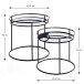 Beistelltisch >22525< (2er-Set) in schwarz, Metall, Spiegel - 40x44cm (HxD)