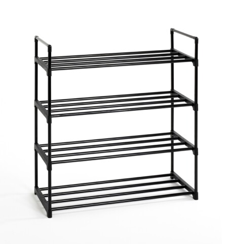 Schuhregal >22571< in schwarz, Kunststoff, Metall - 65x74x30cm (BxHxT)