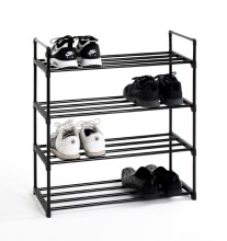 Schuhregal >22571< in schwarz, Kunststoff, Metall - 65x74x30cm (BxHxT)