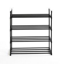 Schuhregal >22571< in schwarz, Kunststoff, Metall - 65x74x30cm (BxHxT)
