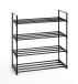 Schuhregal >22571< in schwarz, Kunststoff, Metall - 65x74x30cm (BxHxT)