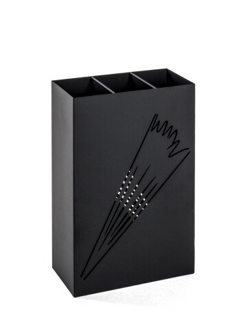 Schirmständer >22578< in schwarz, Metall - 30x48x16cm (BxHxT)
