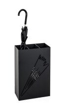 Schirmständer >22578< in schwarz, Metall - 30x48x16cm (BxHxT)