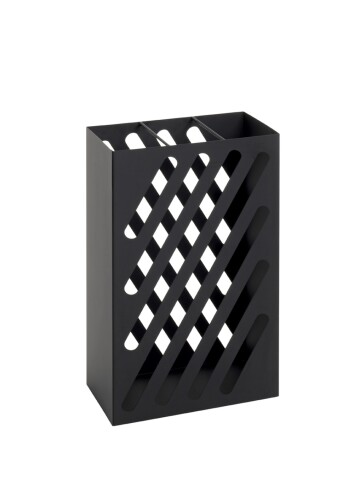 Schirmständer >22579< in schwarz, Metall - 30x48x16cm (BxHxT)