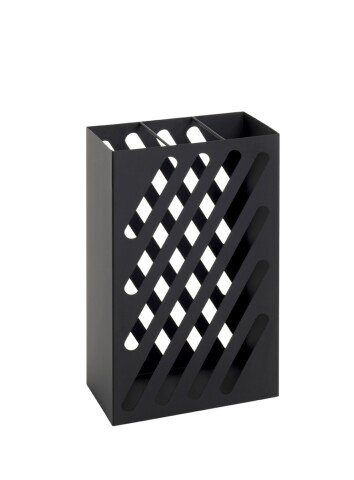 Schirmständer >22579< in schwarz, Metall - 30x48x16cm (BxHxT)