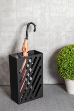 Schirmständer >22579< in schwarz, Metall - 30x48x16cm (BxHxT)