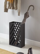 Schirmständer >22579< in schwarz, Metall - 30x48x16cm (BxHxT)