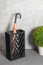 Schirmständer >22579< in schwarz, Metall - 30x48x16cm (BxHxT)