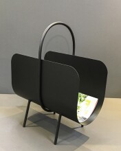 Zeitungsständer >22586< in schwarz, Metall - 37x47x22cm (BxHxT)